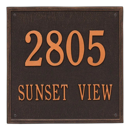 Personalized Square Estate 2 Line Wall Plaque