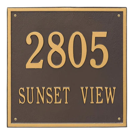 Personalized Square Estate 2 Line Wall Plaque