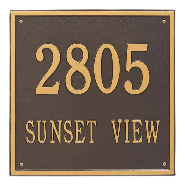 Personalized Square Estate 2 Line Wall Plaque