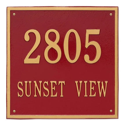 Personalized Square Estate 2 Line Wall Plaque