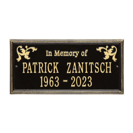 Wilmington Standard Two Line "In Memory Of" Wall Plaque