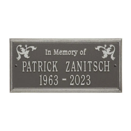 Wilmington Standard Two Line "In Memory Of" Wall Plaque