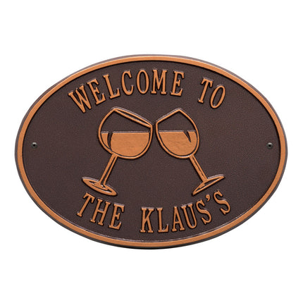 Wine Glass Oval Personalized Plaque