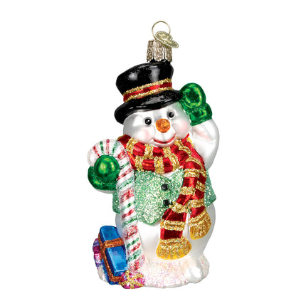 Candy Cane Snowman Ornament