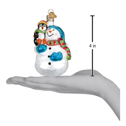 Snowman With Penguin Pal Ornament