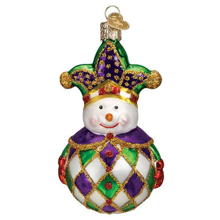 Harlequin Snowman Ornament