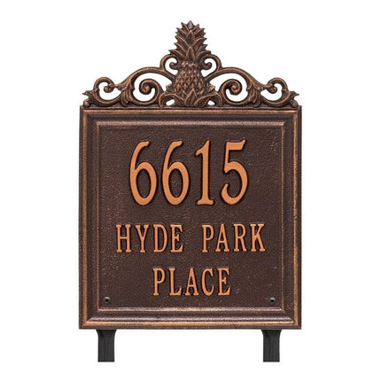 Personalized Lanai Pineapple Standard 3 Line Lawn Plaque