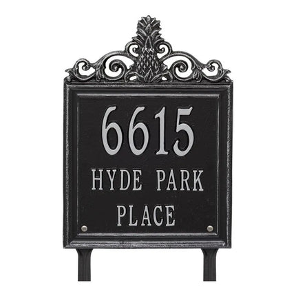 Personalized Lanai Pineapple Standard 3 Line Lawn Plaque