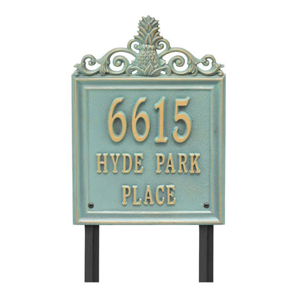 Personalized Lanai Pineapple Standard 3 Line Lawn Plaque