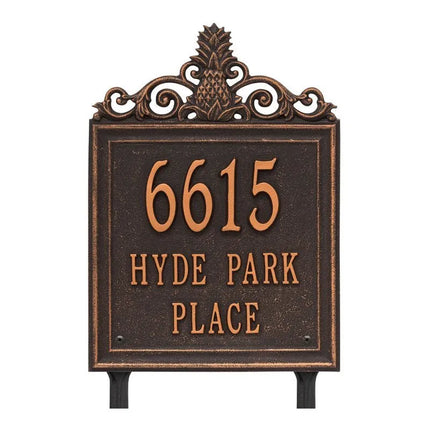 Personalized Lanai Pineapple Standard 3 Line Lawn Plaque