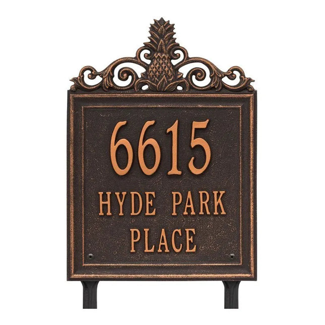 Personalized Lanai Pineapple Standard 3 Line Lawn Plaque