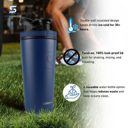 Officially Licensed Texas Rangers 26oz Ice Shaker - Navy