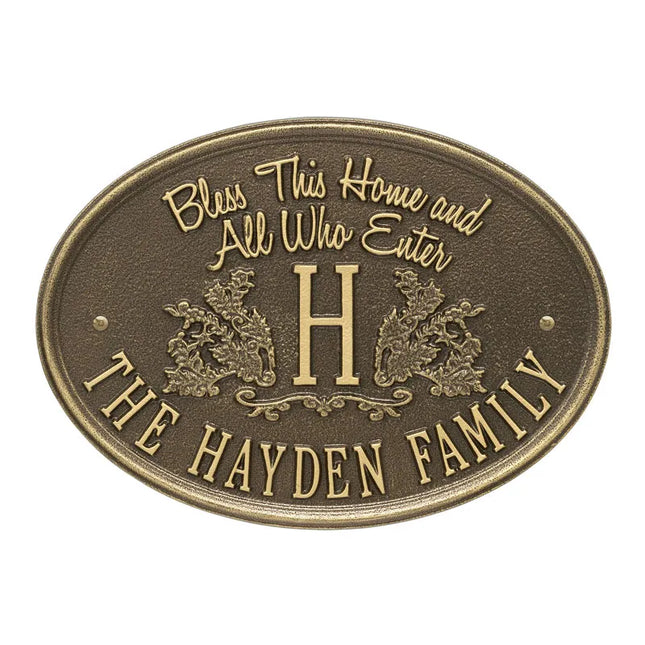 Bless This Home Personalized Wall Plaque