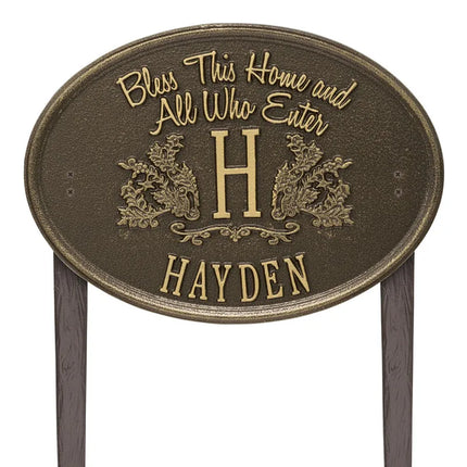 Bless This Home Personalized Lawn Plaque