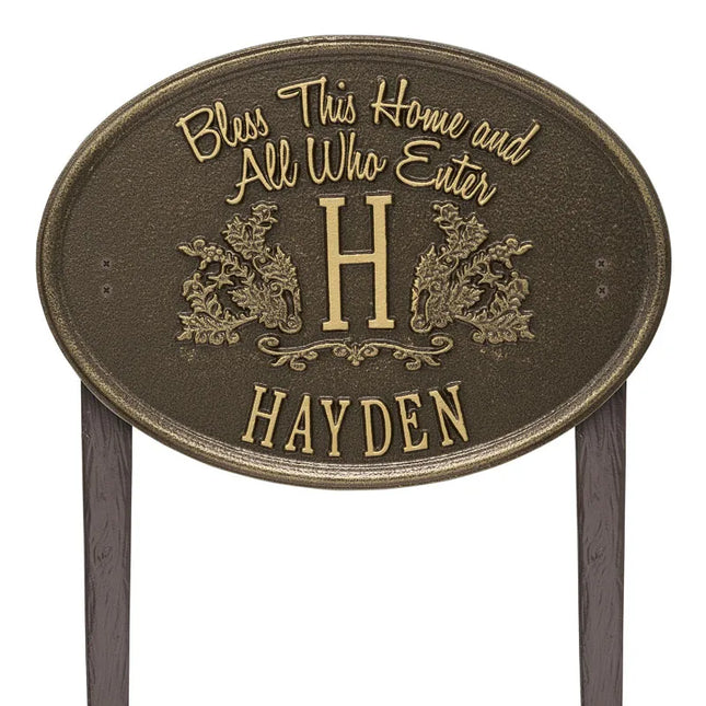 Bless This Home Personalized Lawn Plaque