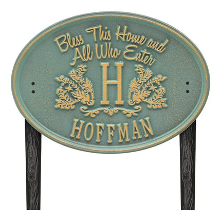 Bless This Home Personalized Lawn Plaque
