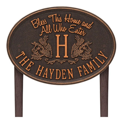 Bless This Home Personalized Lawn Plaque