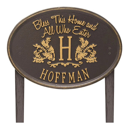Bless This Home Personalized Lawn Plaque