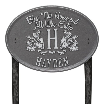Bless This Home Personalized Lawn Plaque
