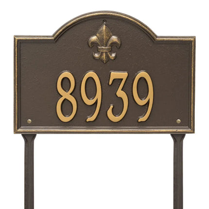 Personalized Bayou Vista Lawn Address Plaque - 1 Line