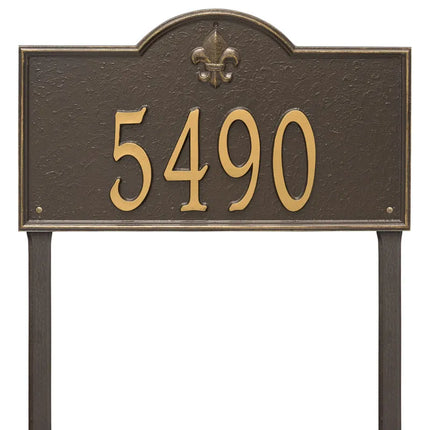 Personalized Bayou Vista Large Lawn Address Plaque - 1 Line