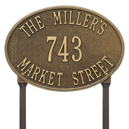 Personalized Hawthorne Lawn Address Plaque - 3 Line