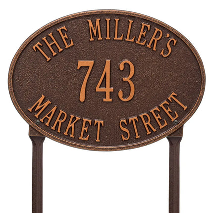 Personalized Hawthorne Lawn Address Plaque - 3 Line