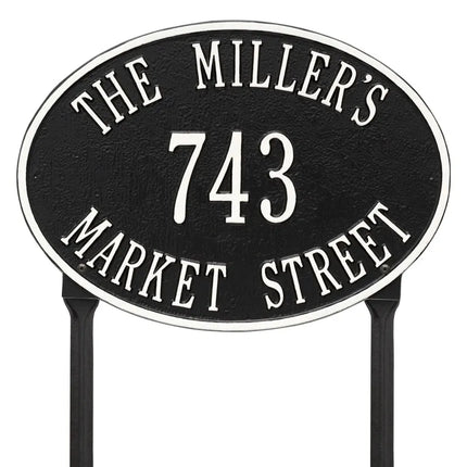 Personalized Hawthorne Lawn Address Plaque - 3 Line