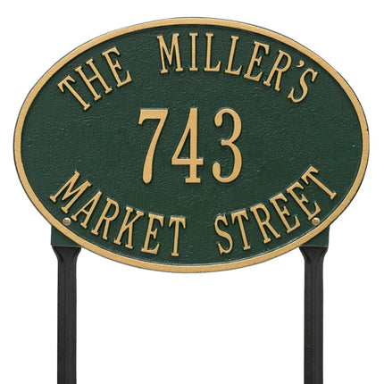 Personalized Hawthorne Lawn Address Plaque - 3 Line