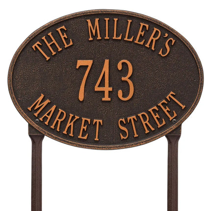 Personalized Hawthorne Lawn Address Plaque - 3 Line