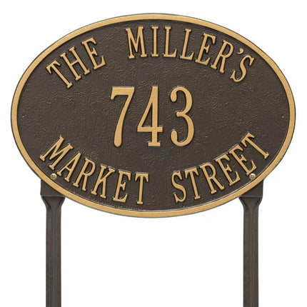 Personalized Hawthorne Lawn Address Plaque - 3 Line