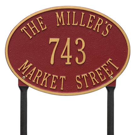 Personalized Hawthorne Lawn Address Plaque - 3 Line