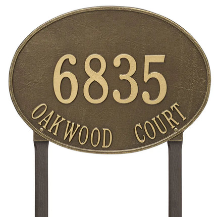 Personalized Hawthorne Large Lawn Address Plaque - 2 Line