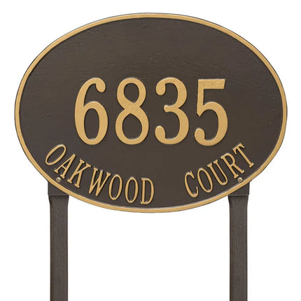 Personalized Hawthorne Large Lawn Address Plaque - 2 Line
