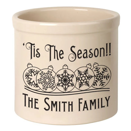 Personalized Snowflake Ornament 2 Gallon Stoneware Crock
