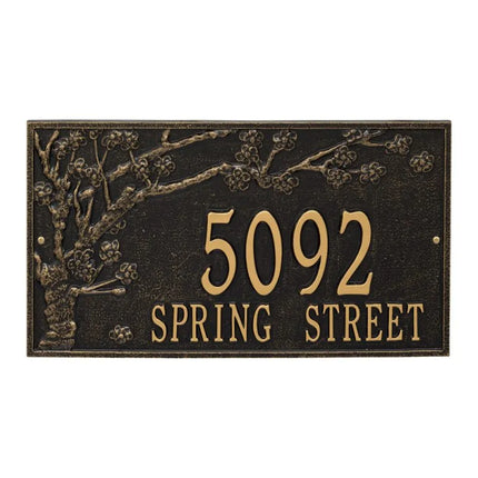 Personalized Spring Blossom 2 Line Estate Wall Plaque