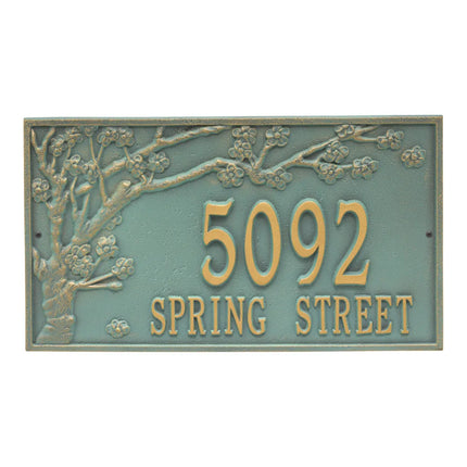 Personalized Spring Blossom 2 Line Estate Wall Plaque