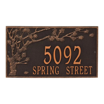 Personalized Spring Blossom 2 Line Estate Wall Plaque