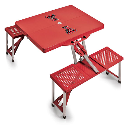 Texas Tech Red Raiders Picnic Table Portable Folding Table with Seats
