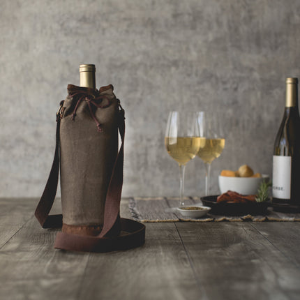 Waxed Canvas Wine Tote