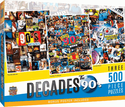 3 Pack The 90's 500 Piece Puzzles