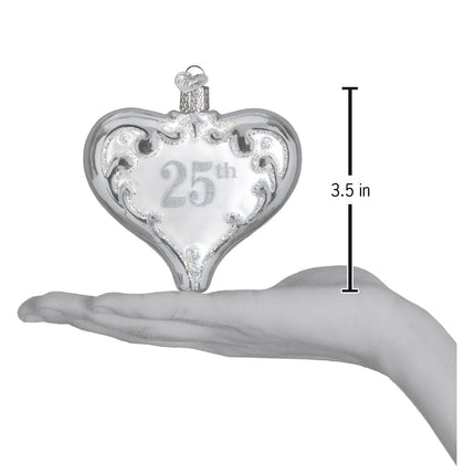 25th Anniversary Heart Ornament