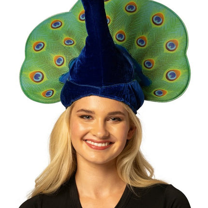 Adult Full-Color 3D Peacock Costume Hat Costume