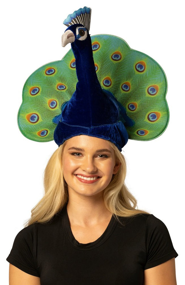 Adult Full-Color 3D Peacock Costume Hat Costume