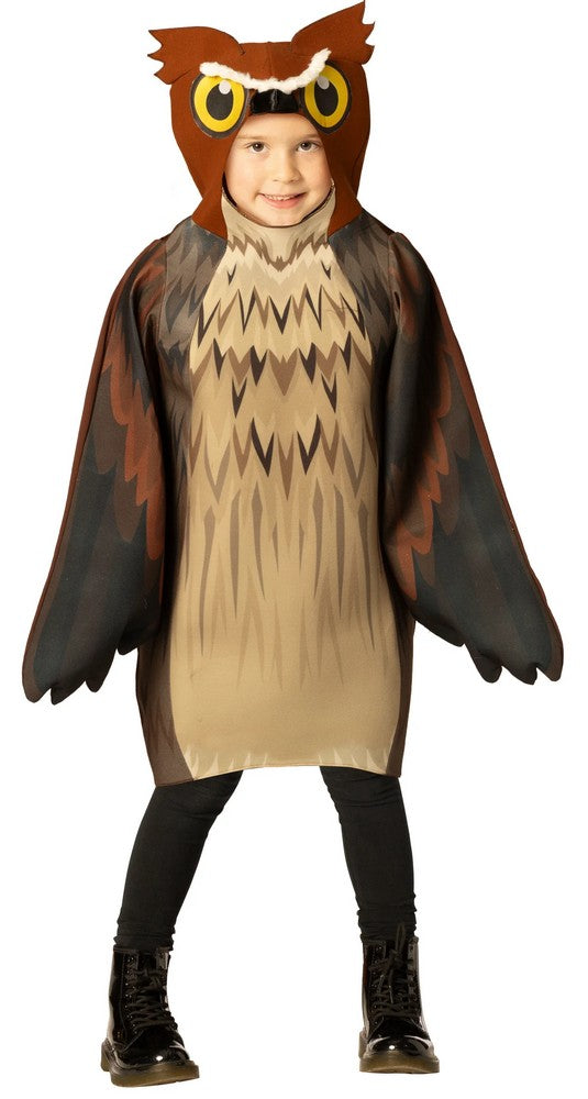 Kids Brown Owl Long-Sleeved Tunic Costume