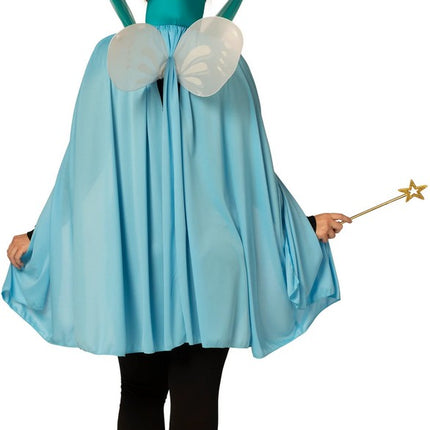Adult Blue Fairy Godmother Hat, Cape & Wand Costume