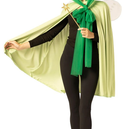 Adult Green Fairy Godmother Hat, Cape & Wand Costume