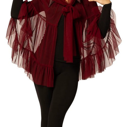 Adult Burgundy Witch Hat & Cape Costume