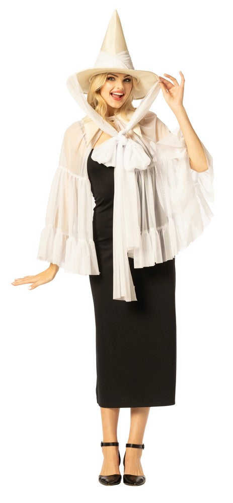 Adult White Witch Hat & Cape Costume