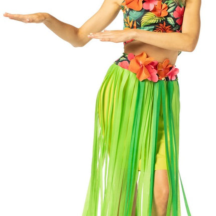 Adult Hula Girl Top, Skirt & Headpiece Costume Set